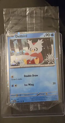 Delibird 046/193 Pokemon Holiday Calendar 2025 Festive Stamp Snowflake Sealed - Image 1