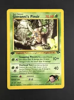 Pokemon Card - Giovanni's Pinsir 1st Edition Gym Challenge 24/132 Rare - Image 1