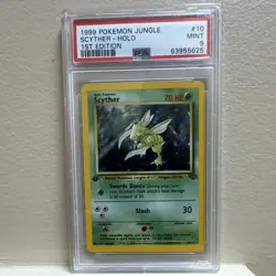 Pokemon Scyther Jungle 1st Edition Holo PSA 9 10/64 1999 Card - Image 1