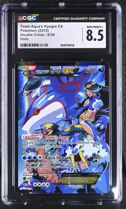 CGC 8.5 Team Aqua's Kyogre EX 2015 Double Crisis 6/34 Holo Pokemon Card - Image 1