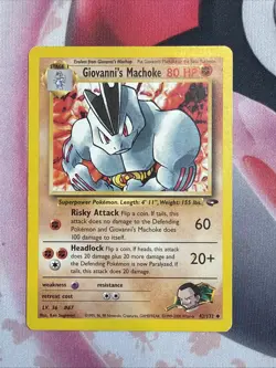 Giovanni's Machoke 42/132 Gym Challenge Set Unlimited 2000 Pokemon Card - Image 1
