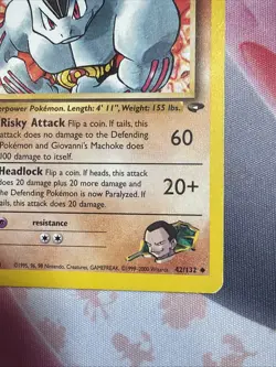 Giovanni's Machoke 42/132 Gym Challenge Set Unlimited 2000 Pokemon Card - Image 4