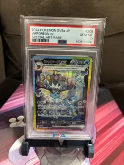 Pokemon TCG Vaporeon EX Terastal Festival 205/187 PSA 10 Japanese Card - Image 1