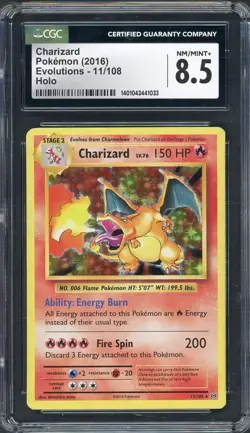 CGC 8.5 Charizard XY Evolutions 11/108 Holo Pokemon Card B10 - Image 1