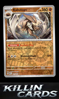 Reverse Holofoil Kabutops 141/165 Pokemon Rare SV: Scarlet & Violet 151 Card NM - Image 1