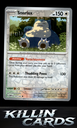 Reverse Holofoil Snorlax 143/165 Pokemon Uncommon SV: Scarlet & Violet 151 Card - Image 1