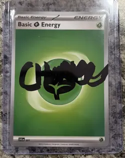 Chumlee Autographed 2023 Leaf Basic Energy Pokemon Card 001 - Pawn ⭐ TV SHOW - Image 1