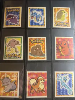Pokemon Merlin Vintage 1999 Stickers Lot of 9 Near Mint Nintendo Vintage Rare - Image 1