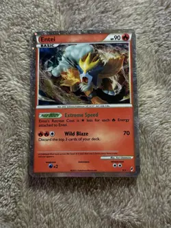 Pokemon Entei Call of Legends SL3 Holo Rare Basic 90 HP Extreme Speed Wild Blaze - Image 1