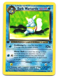 Dark Wartortle 46/82 Uncommon Team Rocket Pokemon 1st Edition LP - Image 1