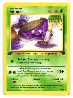 Grimer 57/82 Common Team Rocket Pokemon 1st Edition LP - Image 1