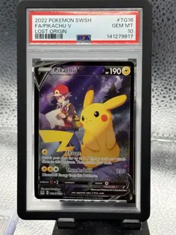 PSA 10 Pikachu V TG16/TG30 Pokemon Lost Origin Trainer Gallery Sword Shield - Image 1