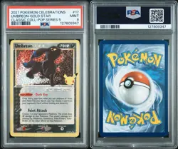2021 POKEMON CELEBRATIONS CLASSIC COLLECTION 17/17 #17 UMBREON GOLD STAR PSA 9 - Image 3