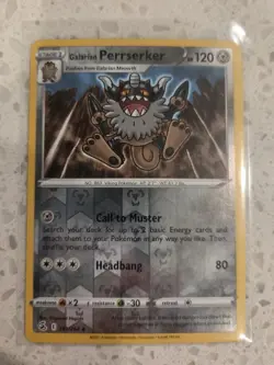 Galarian Perrserker 181/264 Fusion Strike Reverse Holo Pokemon Tcg NM +🎁 - Image 1