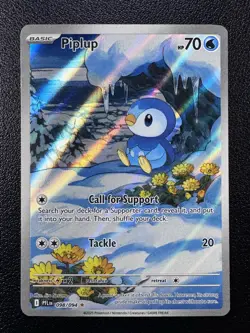 Pokemon: Piplup Illustration Rare IR Holo Full Art 098/094 - Image 1
