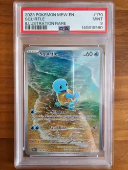 💧PSA 9 MINT Pokemon Squirtle 170/165 SV Scarlet & Violet 151 Illustration Rare - Image 1
