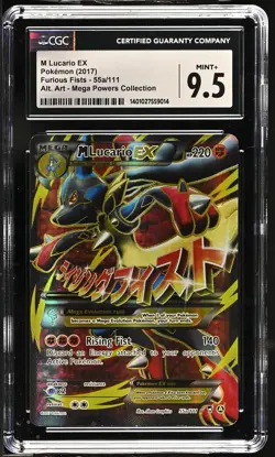 2017 Pokemon Furious Fists Alt Art Mega Powers M Lucario EX #55a/111 CGC 9.5 - Image 1