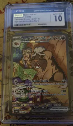 Pokemon Arven's Mabosstiff ex 235/182 Destined Rivals | CGC GEM MINT 10 - Image 1
