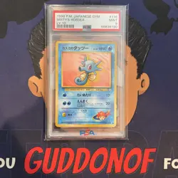 PSA 9 MINT 1998 Pokemon Japanese Gym MISTY'S HORSEA LV. 10 #116 Vintage HTF - Image 1