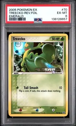 2005 POKEMON EX EMERALD 70 TREECKO-REVERSE FOIL PSA 6 - Image 1