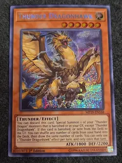 Yugioh Thunder Dragonhawk MP19-EN168 Secret Rare 1st Ed NM - Image 1