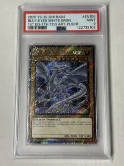 2025 YU-GI-OH! RA04-QUARTER CENTURY STAMPEDE #EN108 BLUE-EYES WHITE DRAGON PSA 9 - Image 1