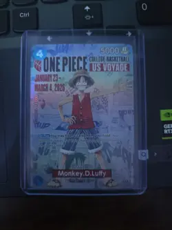 One Piece CCG Monkey.D.Luffy US Voyage P-055 Character Card 5000 Power 4 Cost - Image 1