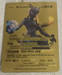 2020 Pokemon Mewtwo GX hp 300 Gold Card (RARE) - Image 1