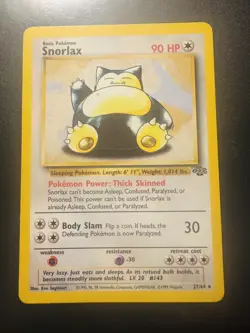 Snorlax - 27/64 - Pokemon Original Unlimited Rare Card WOTC NM - Image 1