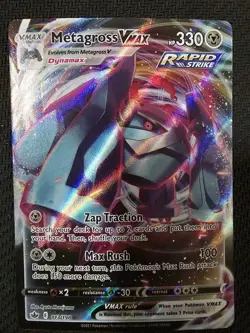 Metagross VMAX 113/198 Pokemon Card Chilling Reign Full Art Ultra Rare Holo LP - Image 1