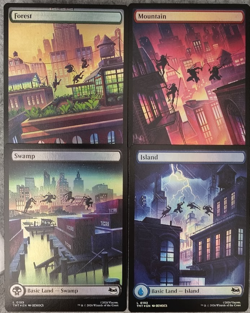 Foil Full Art Land Lot TMNT MTG x4 - Image 1