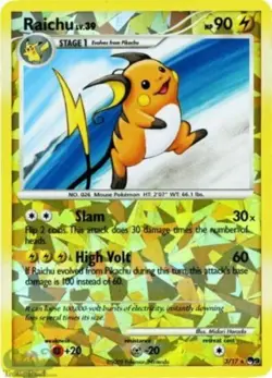 Lightly Played Raichu - 3/17 - Rare - Cracked Ice Reverse Holo Pokemon POP Serie - Image 1