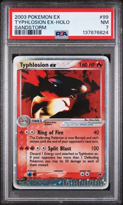 2003 POKEMON EX SANDSTORM #99 TYPHLOSION EX-HOLO PSA 7 - Image 1