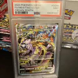 2023 POKEMON SWORD & SHIELD CROWN ZENITH #GG44 FULL ART/MEWTWO VSTAR PSA 9 - Image 2