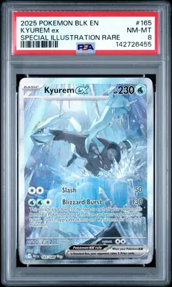 2025 POKEMON BLK EN-BLACK BOLT SPECIAL ILLUSTRATION RARE #165 KYUREM EX PSA 8 - Image 2