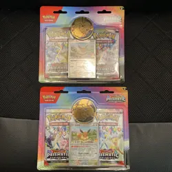 Pokemon TCG Sealed Prismatic Evolutions 2 pack Blister w/Eevee Promo Lot of 2 - Image 1