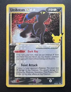 Pokemon Umbreon Star 17/17 Celebrations Classic Collection Holo 2007 - Image 1