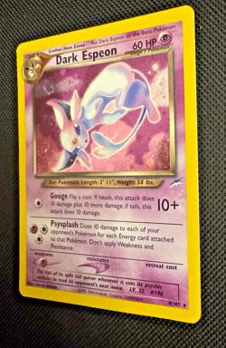 Dark Espeon Neo Destiny Pokemon 2002 4/105 - mod played/damage see photos swirl - Image 4