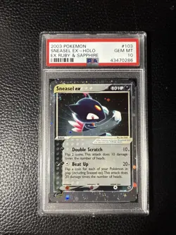2003 Pokemon EX Ruby & Sapphire #103 Sneasel EX PSA 10 - Image 1