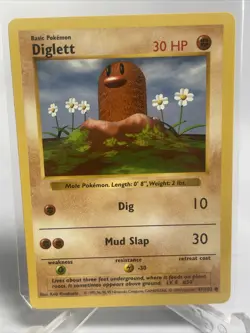 Pokemon Card - Diglett - Base Set (Shadowless) 47/102 NM - Image 2