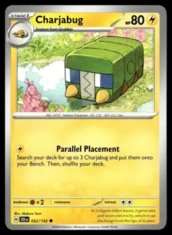 Charjabug 52/142 Pokemon Card Stellar Crown Common 80 HP Near Mint H22 - Image 1