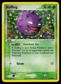 Pokemon Card - Koffing Team Rocket Returns 61/109 Common Reverse Holo Stamped - Image 1