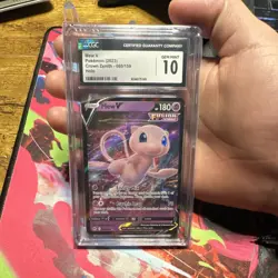 Pokemon CGC 10 Gem Mint Mew V Ultra Rare Holo Crown Zenith 060/159 Card - Image 1