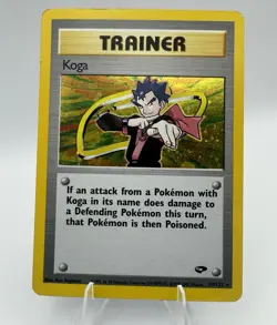 Pokemon TCG Koga Gym Challenge Trainer Holo Card 19/132 MP Bend - Image 1