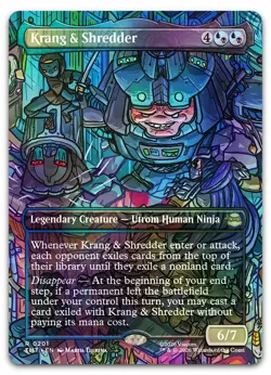 Krang & Shredder (Borderless) #201 (Foil) (NM) TMT Magic MTG - Image 1