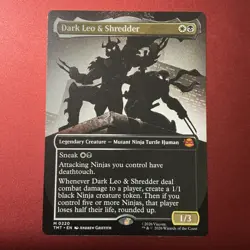 Dark Leo & Shredder Borderless Teenage Mutant Ninja Turtles TMNT Magic MTG NM - Image 1