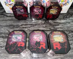 Pokemon TCG Team Rocket Tin Case of 6 (Mewtwo/Nidoking/Persian) New & Sealed ✅ - Image 1
