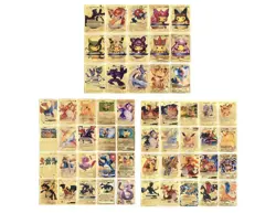 55Pcs Pokemon Card Foil GOLD PACK CARDS TCG GX Vmax GX Card Charizard Rare《 - Image 1