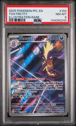 TOXTRICITY #103 ILLUSTRATION RARE 2025 POKEMON PFL EN PHANTASMAL FLAMES PSA 8 - Image 1