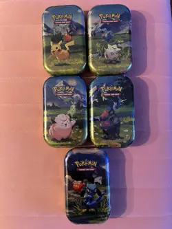 Pokemon Ascended Heroes Lot Of 5 mini tins & First Partners Deluxe PinCollection - Image 1